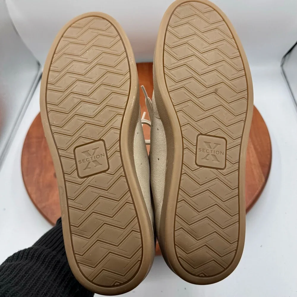 Section X Austin Suede Leather Sneakers Beige Low Top Sporty Streetwear Mens 8.5